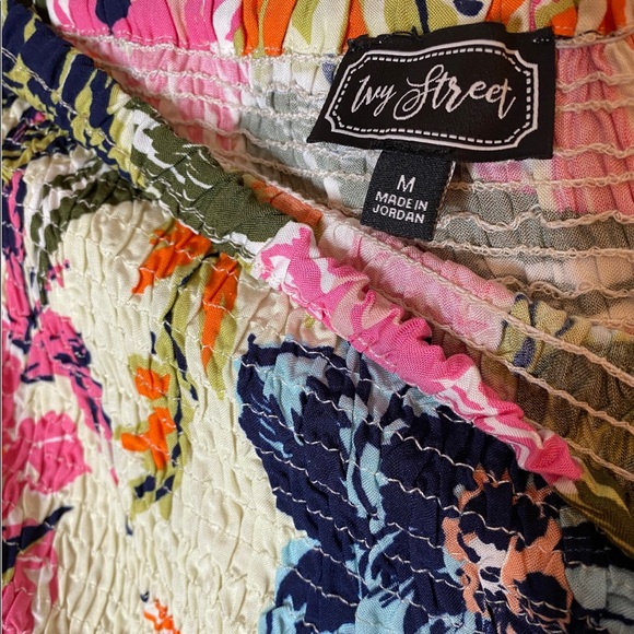 Brand New! Ivy Street Cream Multi-Colored Wide Leg  Sleeveless Jumpsuit size M - Picture 8 of 8